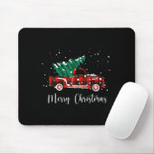 Merry Christmas Buffalo Truck Tree Red Plaid Mousepad (Mit Mouse)