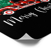 Merry Christmas Buffalo Truck Tree Red Plaid Poster (Ecke)