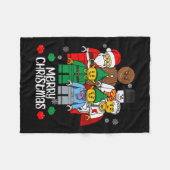 Merry Christmas Building Bricks Santa Elf Snowman  Fleecedecke (Vorderseite (Horizontal))