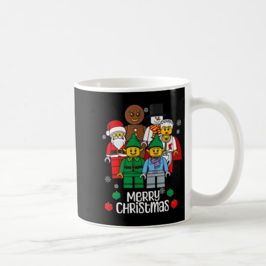 Merry Christmas Building Bricks Santa Elf Snowman Kaffeetasse (Rechts)