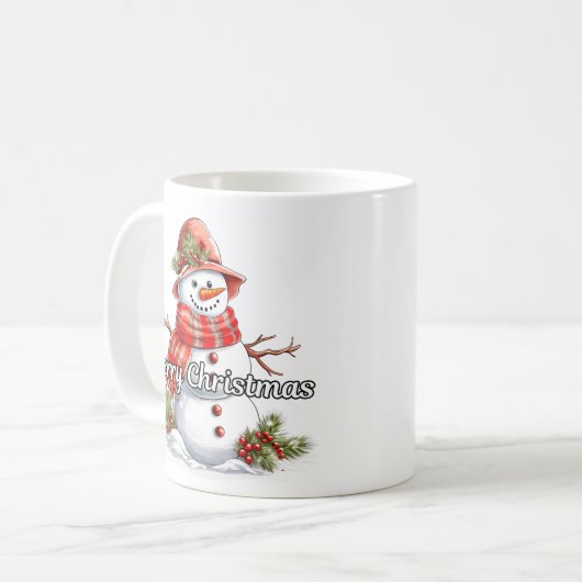 Merry Christmas Bundled-up Little Snowman Kaffeetasse (Vorderseite Links)