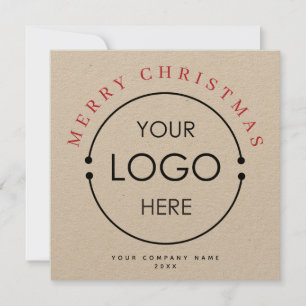 Merry Christmas Business Logo Company Kraft Einladung