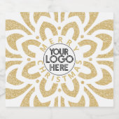 Merry Christmas Business Logo Snowflake Gold Schaumweinetikett (Einzelnes Label)