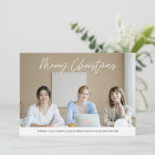 Merry Christmas Business Team Photo Feiertagskarte (Stehend Vorderseite)