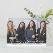 Merry Christmas Business Team Photo Feiertagskarte (Stehend Vorderseite)