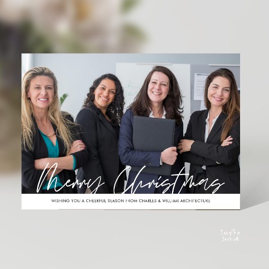 Merry Christmas Business Team Photo Feiertagskarte