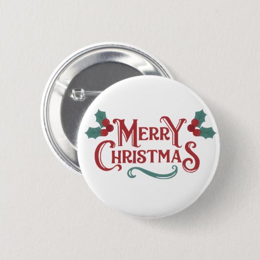 Merry Christmas Button – Holiday Cheer Accessory (Vorne & Hinten)