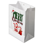 Merry Christmas by Santa - Gift Bag Mittlere Geschenktüte (Vorderseite Schrägansicht)