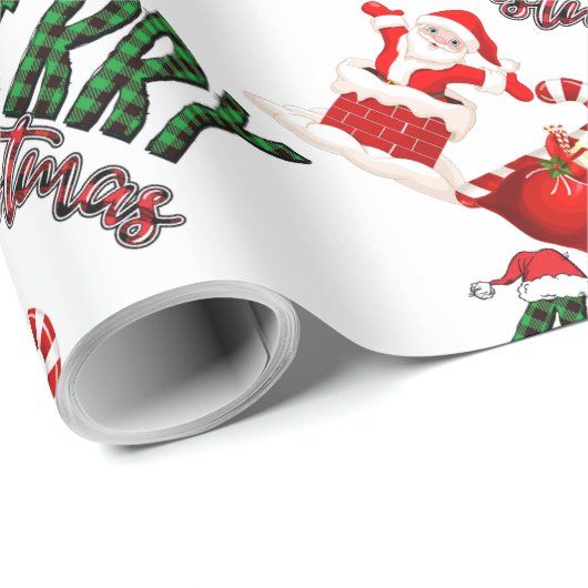 Merry Christmas by Santa- Matte Wrapping Paper Geschenkpapier (Rolleneckpunkt)