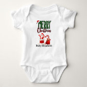 Merry Christmas by Santa - Personalized Bodysuit Baby Strampler (Vorderseite)