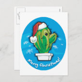Merry Christmas Cactus Feiertagspostkarte (Vorne/Hinten)