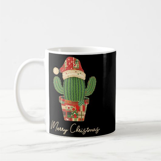 Merry Christmas Cactus Patchwork Quilt  Kaffeetasse (Links)