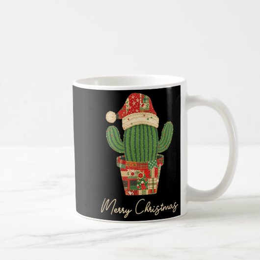 Merry Christmas Cactus Patchwork Quilt Kaffeetasse (Rechts)