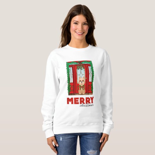 Merry Christmas Cairn Terrier Sweatshirt (Vorne ganz)