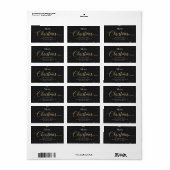 Merry Christmas Calligraphy I Return Address Label Adressaufkleber (Vorne)