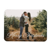 Merry Christmas Calligraphy Script Foto Magnet (Horizontal)