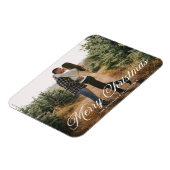 Merry Christmas Calligraphy Script Foto Magnet (Linke Seite)