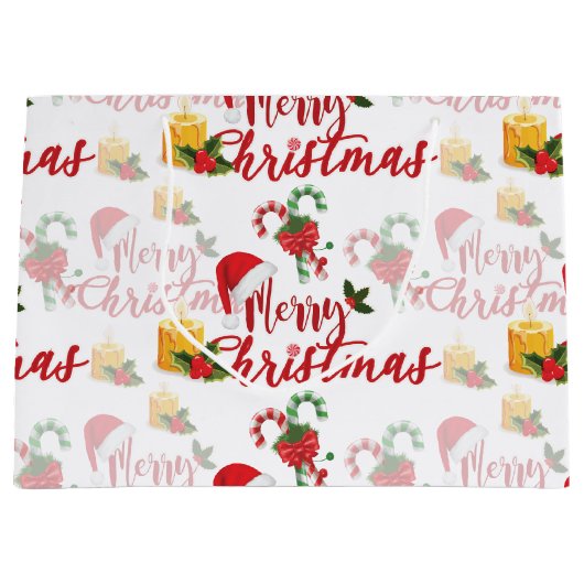 Merry Christmas Calligraphy Script Große Geschenktüte (Vorderseite)