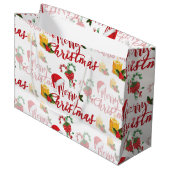 Merry Christmas Calligraphy Script Große Geschenktüte (Vorderseite Schrägansicht)