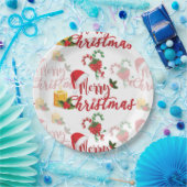 Merry Christmas Calligraphy Script Pappteller (Party)