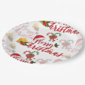 Merry Christmas Calligraphy Script Pappteller (Schrägansicht)
