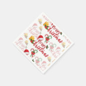 Merry Christmas Calligraphy Script Serviette (Ecke)