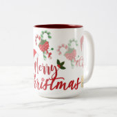 Merry Christmas Calligraphy Script Zweifarbige Tasse (VorderseiteRechts)