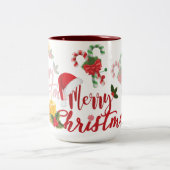Merry Christmas Calligraphy Script Zweifarbige Tasse (Mittel)