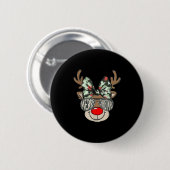 Merry Christmas Camo Reindeer Bow Girl Women Kid H Button (Vorne & Hinten)