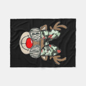 Merry Christmas Camo Reindeer Bow Girl Women Kid H Fleecedecke (Vorderseite (Horizontal))