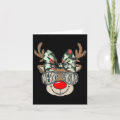 Merry Christmas Camo Reindeer Bow Girl Women Kid H Karte (Vorderseite)