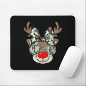 Merry Christmas Camo Reindeer Bow Girl Women Kid H Mousepad (Mit Mouse)