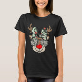 Merry Christmas Camo Reindeer Bow Girl Women Kid H T-Shirt (Vorderseite)