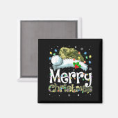 Merry Christmas Camouflage Santa Hat Xmas Family M Magnet (Vorderseite/Rückseite)