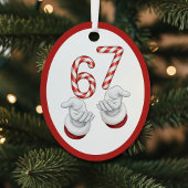 Merry Christmas Candy Cane 6-7 Meme Funny Ornament Aus Metall