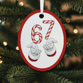 Merry Christmas Candy Cane 6-7 Meme Funny Ornament Aus Metall