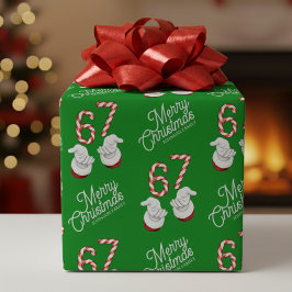 Merry Christmas Candy Cane 6-7 Meme Pattern Geschenkpapier