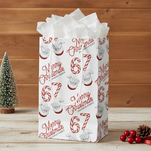 Merry Christmas Candy Cane 6-7 Meme Pattern Kleine Geschenktüte