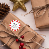 Merry Christmas Candy Cane Custom Runder Aufkleber