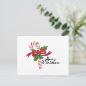 Merry Christmas Candy Cane Feiertagspostkarte (Stehend Vorderseite)