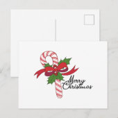 Merry Christmas Candy Cane Feiertagspostkarte (Vorne/Hinten)
