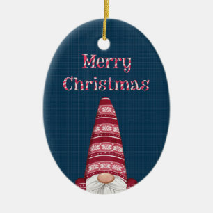 Merry Christmas Candy Cane Gnome anpassbar Keramik Ornament