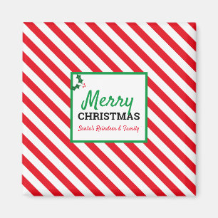 Merry Christmas Candy Cane Individuelle Name Magne Magnet