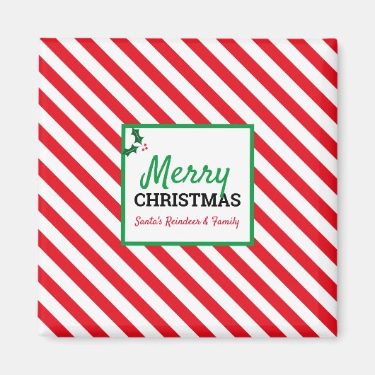 Merry Christmas Candy Cane Individuelle Name Magne Magnet (Vorne)