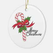 Merry Christmas Candy Cane Keramik Ornament (Links)