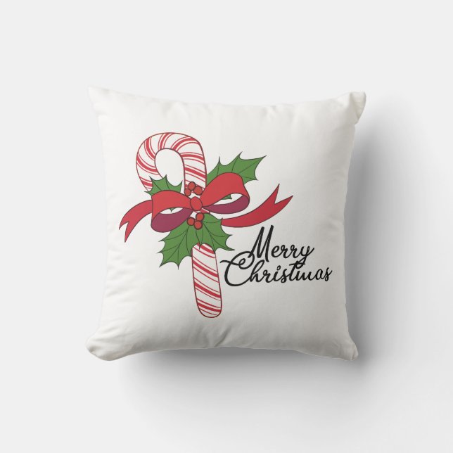 Merry Christmas Candy Cane Kissen (Vorderseite)