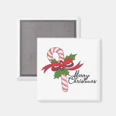 Merry Christmas Candy Cane Magnet (Vorderseite/Rückseite)