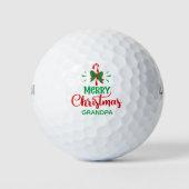 Merry Christmas Candy Cane Personalisiert Name Golfball (Vorderseite)