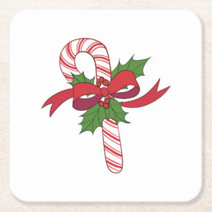 Merry Christmas Candy Cane Rechteckiger Pappuntersetzer