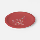 Merry Christmas Candy Cane Red Party Pappteller (Schrägansicht)